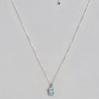 Blue Solitaire 925 Sterling Silver Necklace