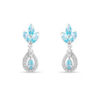 Teardrop Rhodium Plated 925 Sterling Silver Earrings