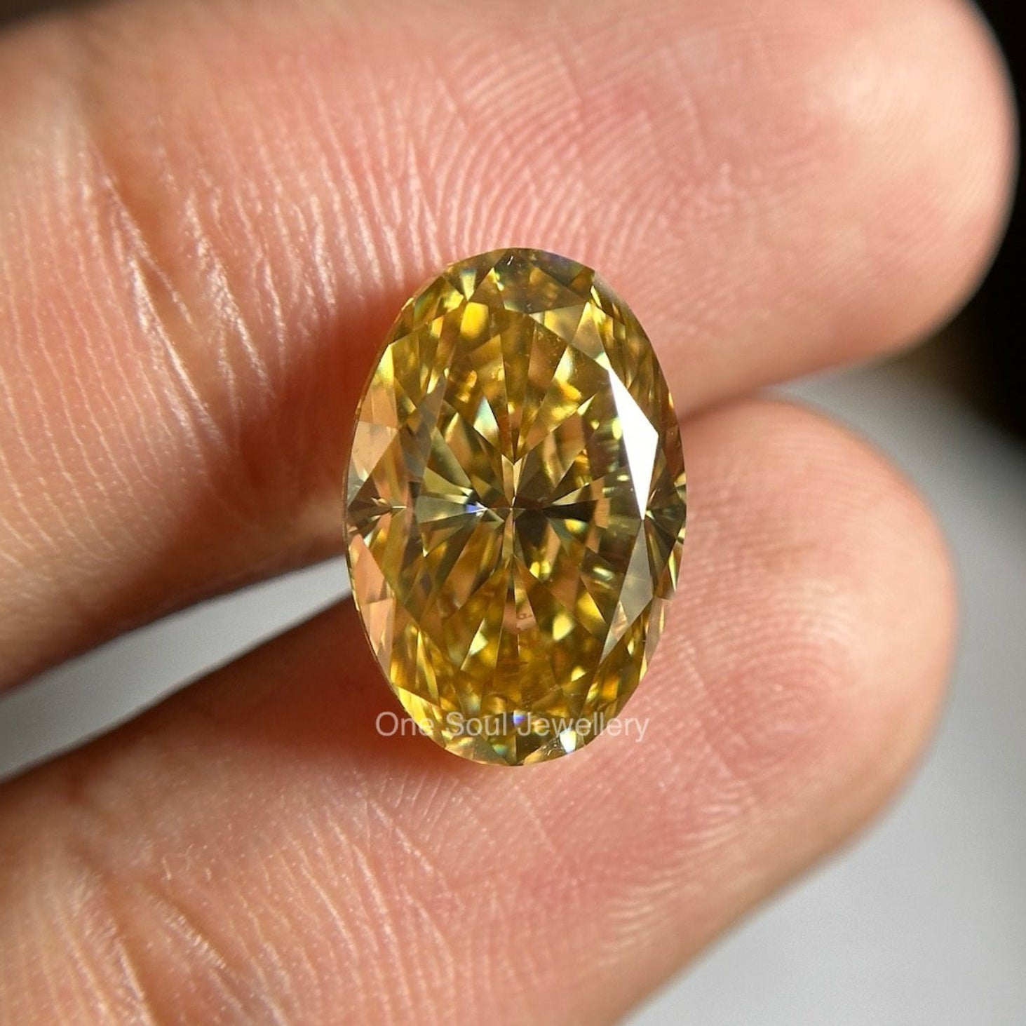 5.00 CT Canary Yellow Oval Crushed Ice Moissanite, Brilliant Fancy Loose Stone for Engagement Ring, Custom Fine Jewelry, Anniversary Gift
