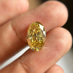 5.00 CT Canary Yellow Oval Crushed Ice Moissanite, Brilliant Fancy Loose Stone for Engagement Ring, Custom Fine Jewelry, Anniversary Gift