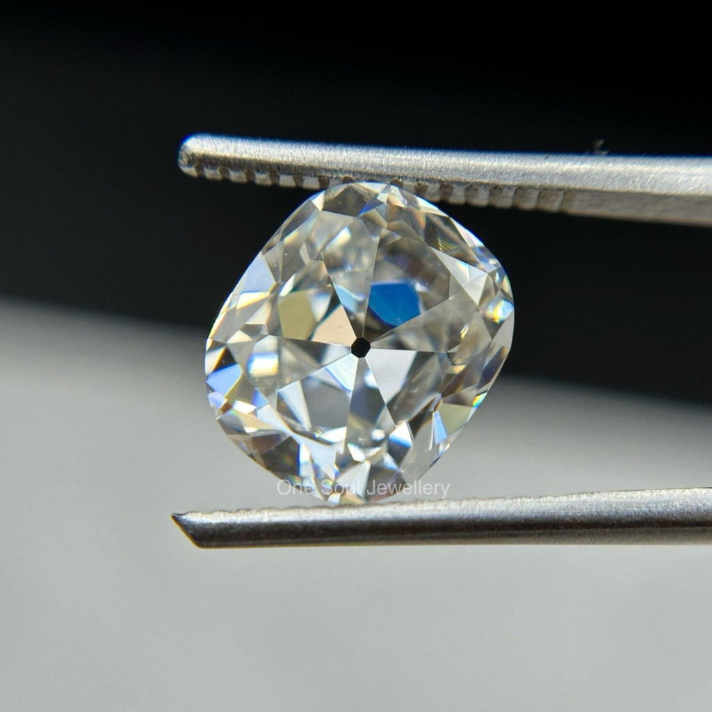 Vintage 3.60 CT Near Colorless Old Mine Cushion Moissanite, VVS Antique Moissanite for Custom Engagement Ring, Wedding Jewelry, Pendants etc