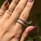 2.00 CT Dutch Marquise Green Moissanite Engagement Ring, Bridal Ring Set, Pave Wedding Set, Stackable Band, Anniversary Gifts Ring
