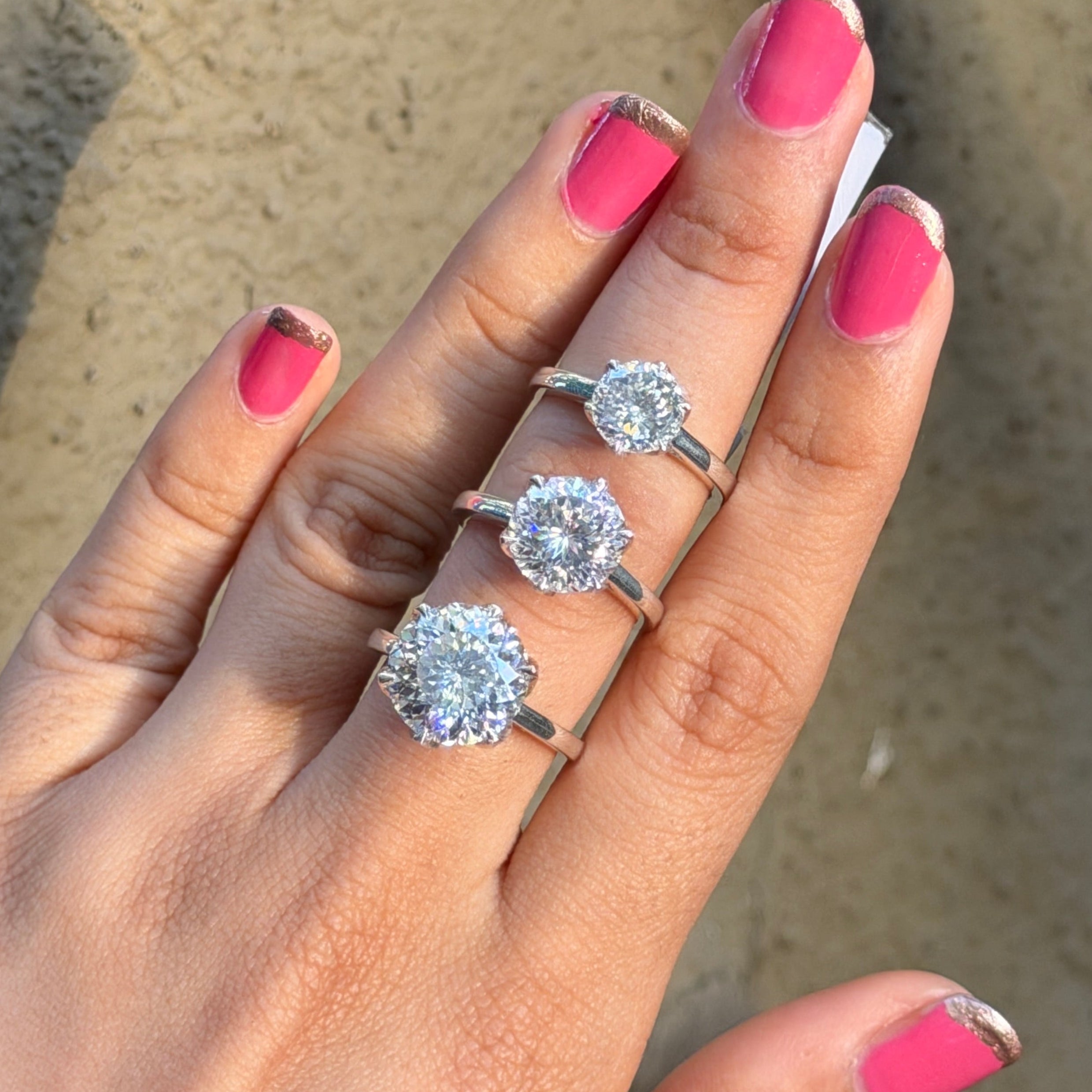 Solitaire Portuguese Cut Engagement Ring, Tulip Basket Set Wedding Ring, White Gold Ring, Proposal Ring, Claw Prong, Anniversary Gift Ring