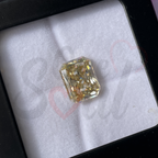 5.50 CT Radiant Cut Yellow Moissanite Loose Gemstone, Ice Crushed Radiant Yellow Diamond for Engagement Ring, Radiant Cut Bridal Set Ring