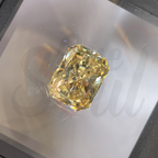 5.50 CT Radiant Cut Yellow Moissanite Loose Gemstone, Ice Crushed Radiant Yellow Diamond for Engagement Ring, Radiant Cut Bridal Set Ring