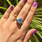 6.00 CT Triangle Cut Aquamarine Engagement Ring, Antique Aquamarine Wedding Ring, Bezel Set, Promise Ring, Bridesmaid Ring, March Birthstone