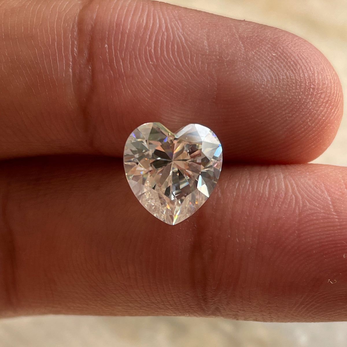 3.00 CT Colorless Heart Cut Loose Moissanite, Handmade Custom Cut Stone for Rings, Earrings, Pendants & Gifts