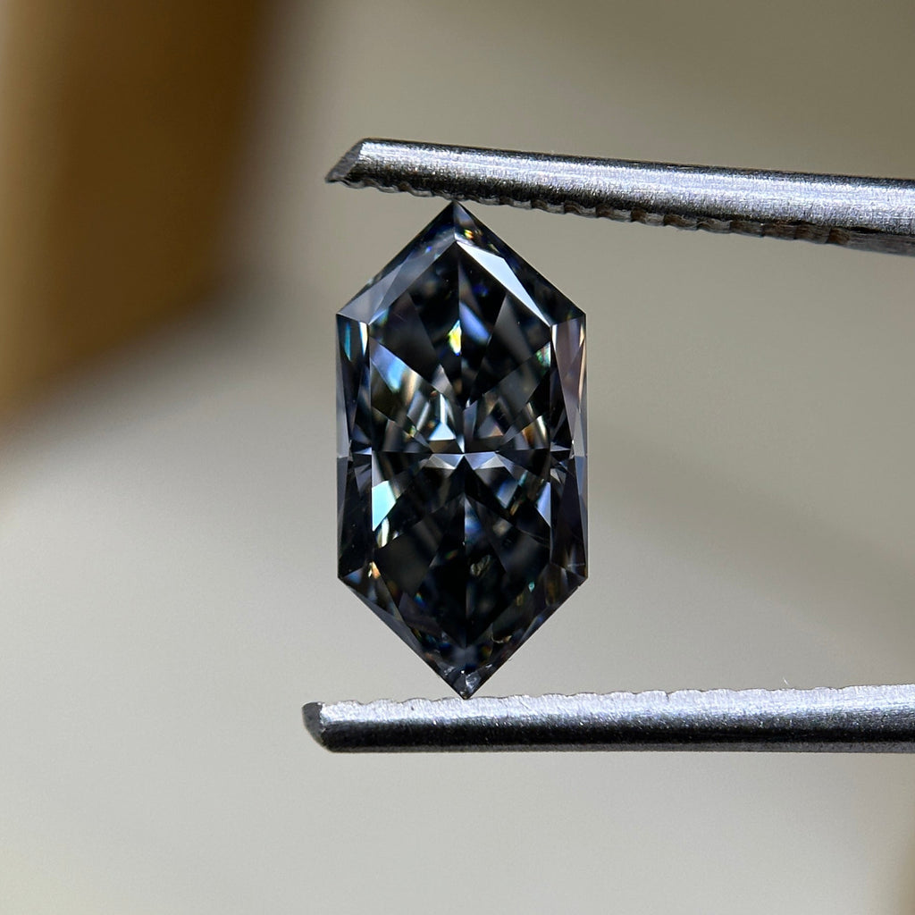 Dark Grey Dutch Marquise Loose Moissanite, Vintage 2.00 CT Marquise Moissanite for Engagement Ring, Handcrafted Diamond for Unique Jewelry
