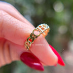 Solid Gold Cuban Link Ring, Initial Name Ring, Cuban Link Ring, Stackable Ring, Personalized Ring, Promise Ring, Dainty Name Ring