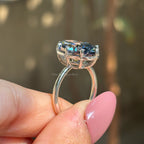 Big Dark Grey Oval Moissanite Engagement Ring, Gray Diamond Solitaire Wedding Ring, Button Setting, 8 Prong Ring, Proposal Ring, Trendy Ring
