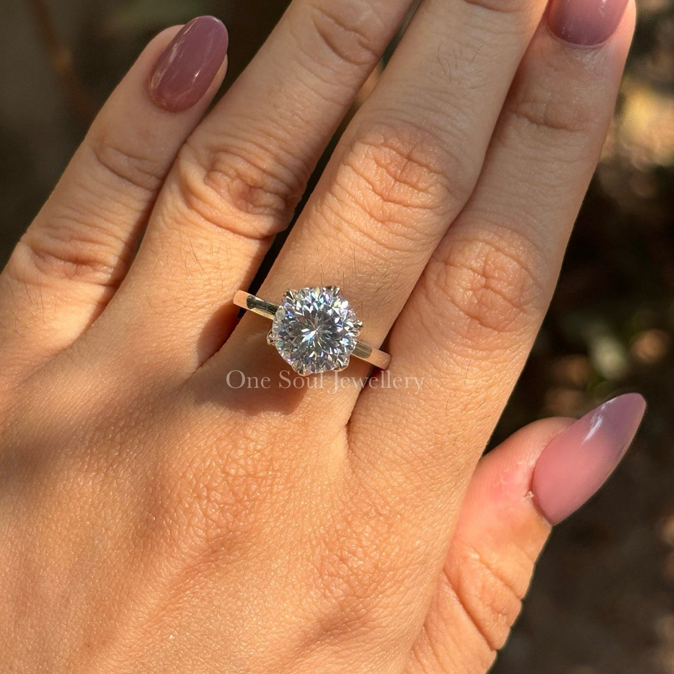 6.50 CT Portuguese Cut Moissanite Engagement Ring, Solitaire Wedding Ring, Six Claw Prongs Tulip Setting Ring, Promise Ring, Gift for Her
