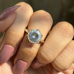 6.50 CT Portuguese Cut Moissanite Engagement Ring, Solitaire Wedding Ring, Six Claw Prongs Tulip Setting Ring, Promise Ring, Gift for Her