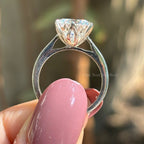 6.50 CT Portuguese Cut Moissanite Engagement Ring, Solitaire Wedding Ring, Six Claw Prongs Tulip Setting Ring, Promise Ring, Gift for Her