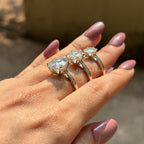 Solitaire Portuguese Cut Engagement Ring, Tulip Basket Set Wedding Ring, White Gold Ring, Proposal Ring, Claw Prong, Anniversary Gift Ring