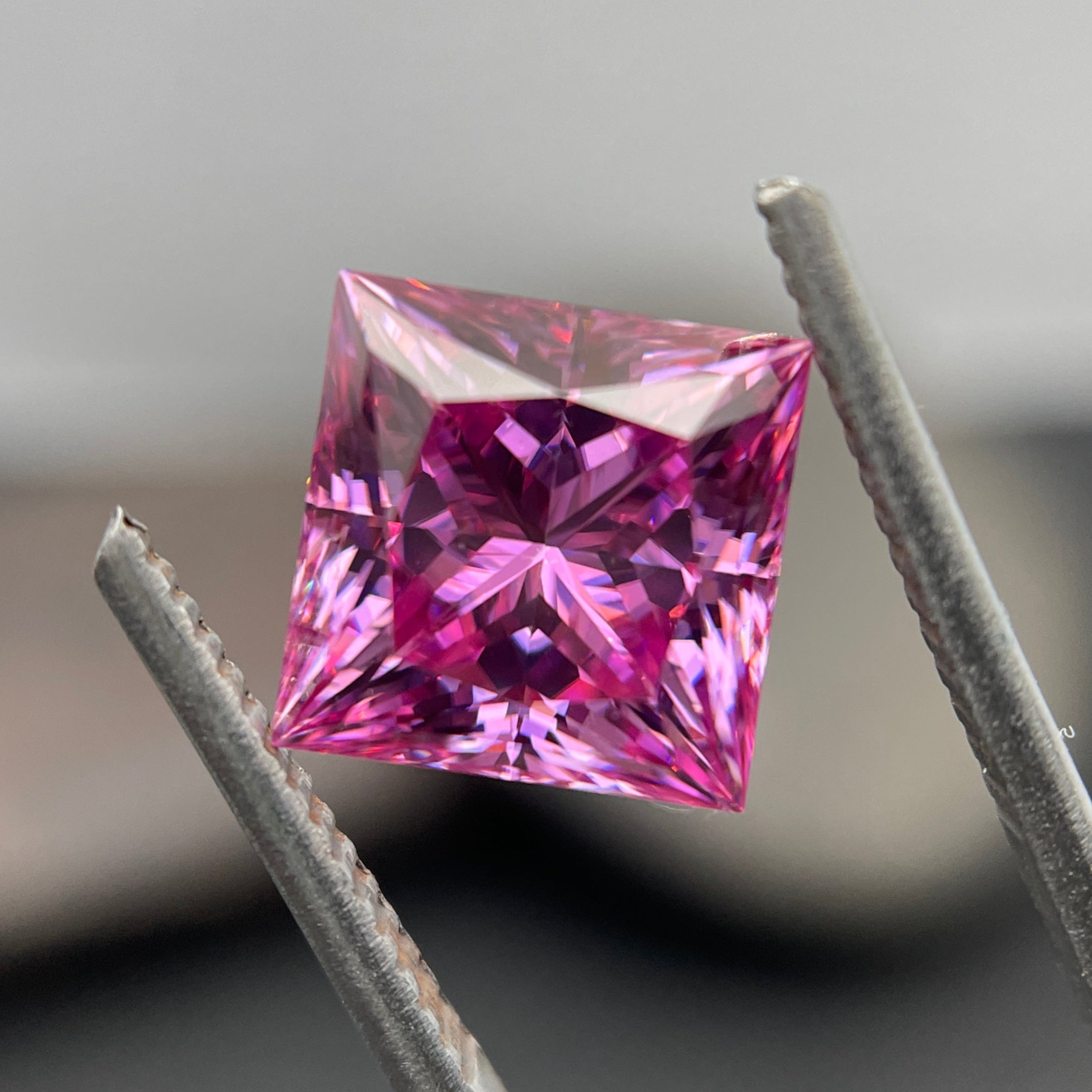Princess Cut Pink Loose Moissanite, Full Brilliance and Fire Moissanite, Stone for Engagement Ring, Anniversary Gifts for Her, Loose Diamond