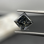 1.00 to 5.00 CT Dark Grey Princess Cut Loose Moissanite Stone. Fancy Grey Moissanite for Engagement Ring. Wholesale Price. VVS1 Grade Stone