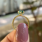 Dark Green Marquise Cut Moissanite Engagement Ring, 2.00 CT Solitaire Wedding Ring, 10K Yellow Gold Ring, Claw Prongs, Proposal Ring