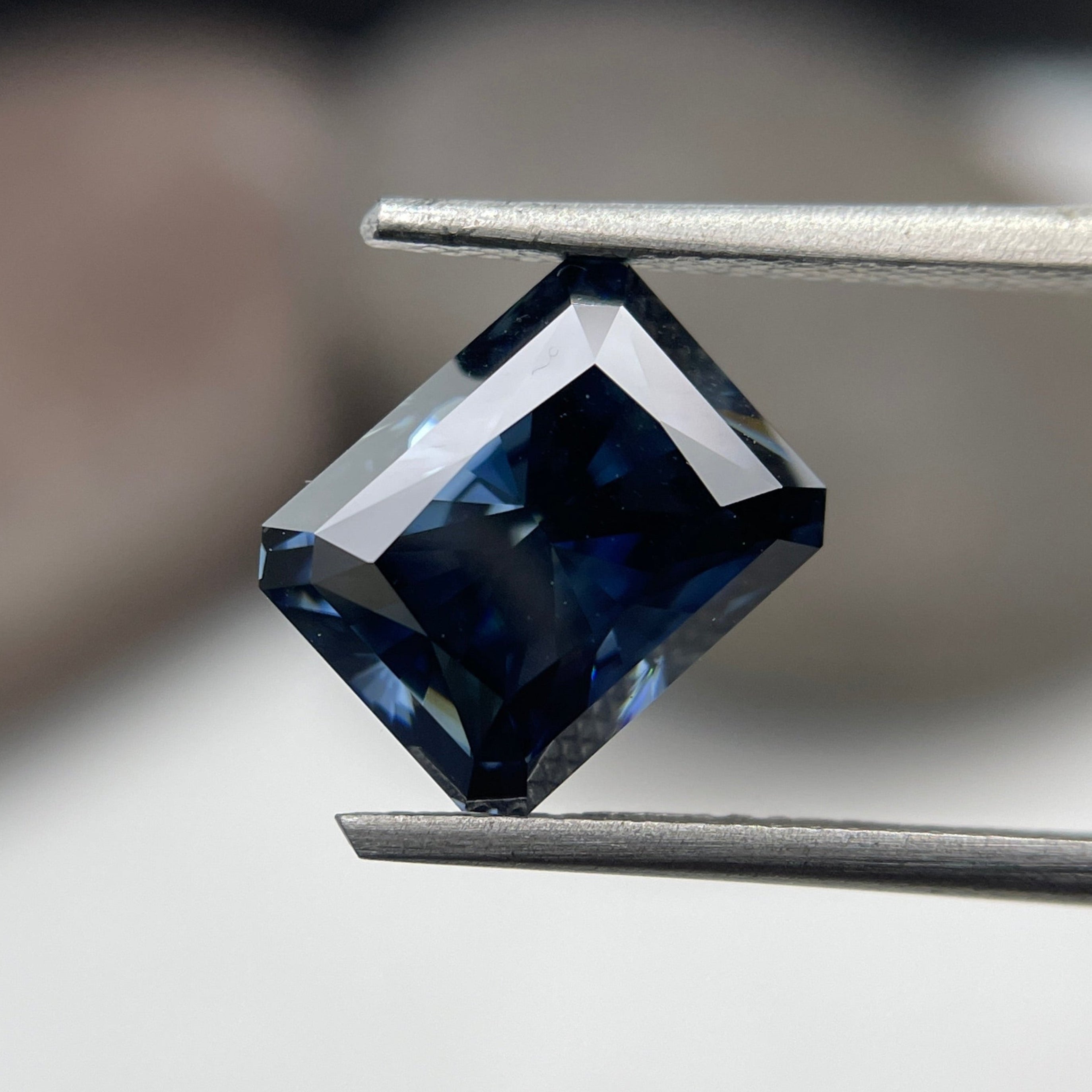 Dark Blue Radiant Moissanite Gemstone. Brilliant Cut Blue Moissanite Gemstone. Sapphire Like Moissanite Gemstone. for Engagement Ring