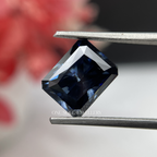 Dark Blue Radiant Moissanite Gemstone. Brilliant Cut Blue Moissanite Gemstone. Sapphire Like Moissanite Gemstone. for Engagement Ring