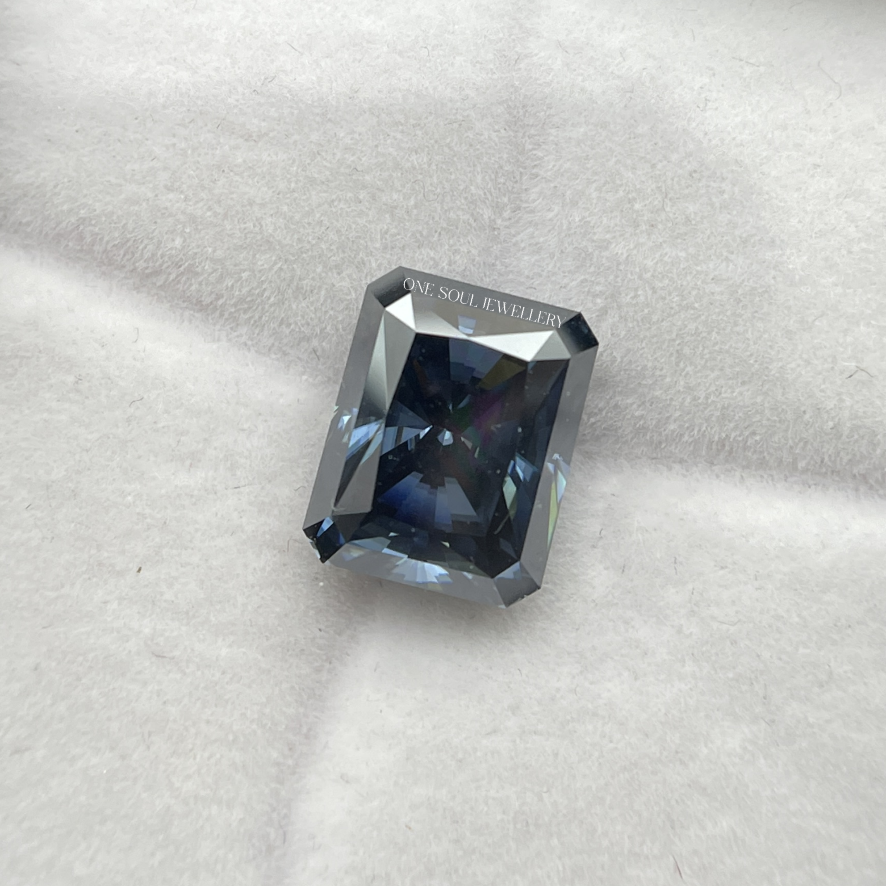 Dark Blue Radiant Moissanite Gemstone. Brilliant Cut Blue Moissanite Gemstone. Sapphire Like Moissanite Gemstone. for Engagement Ring