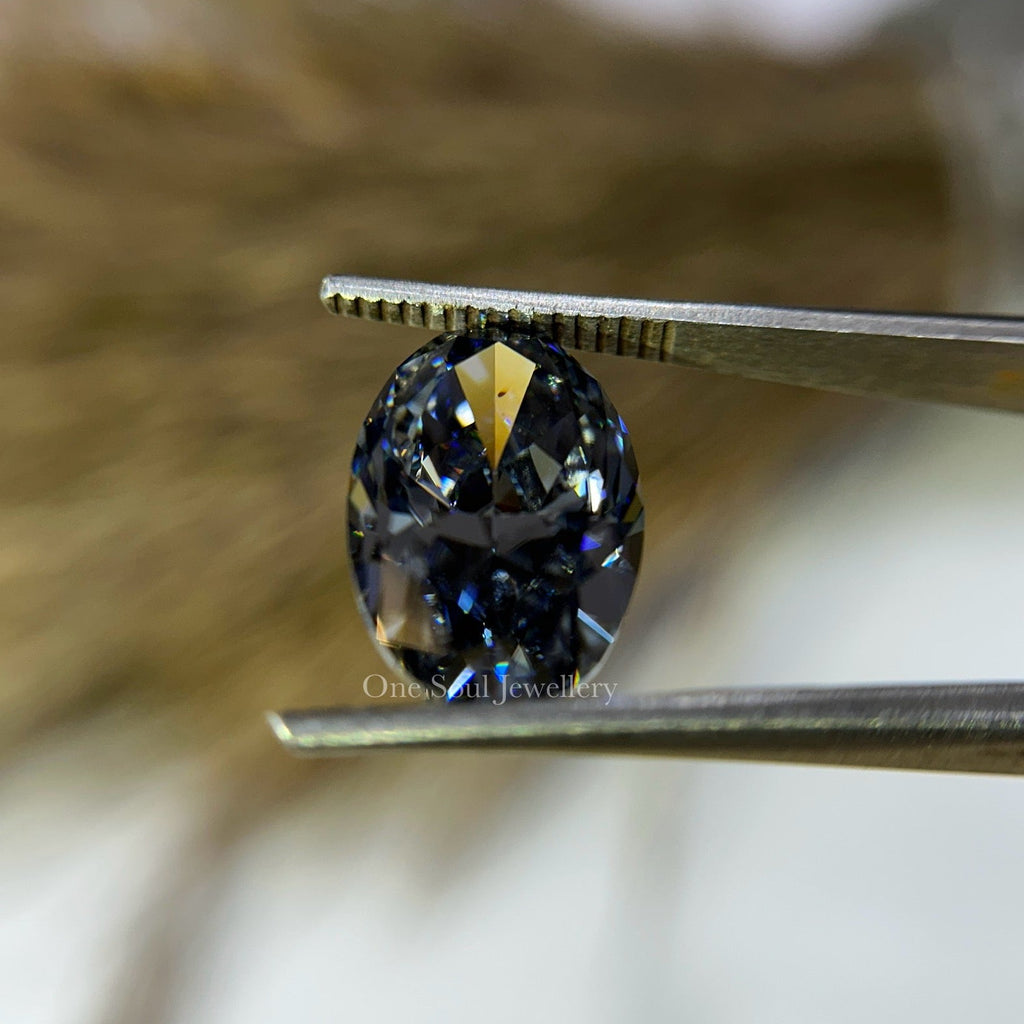 6.50 CT Dark Grey Loose Moissanite for Engagement Ring, Handmade Loose Stone for Bridal Ring, Anniversary Gifts for Her, Bridesmaid Ring