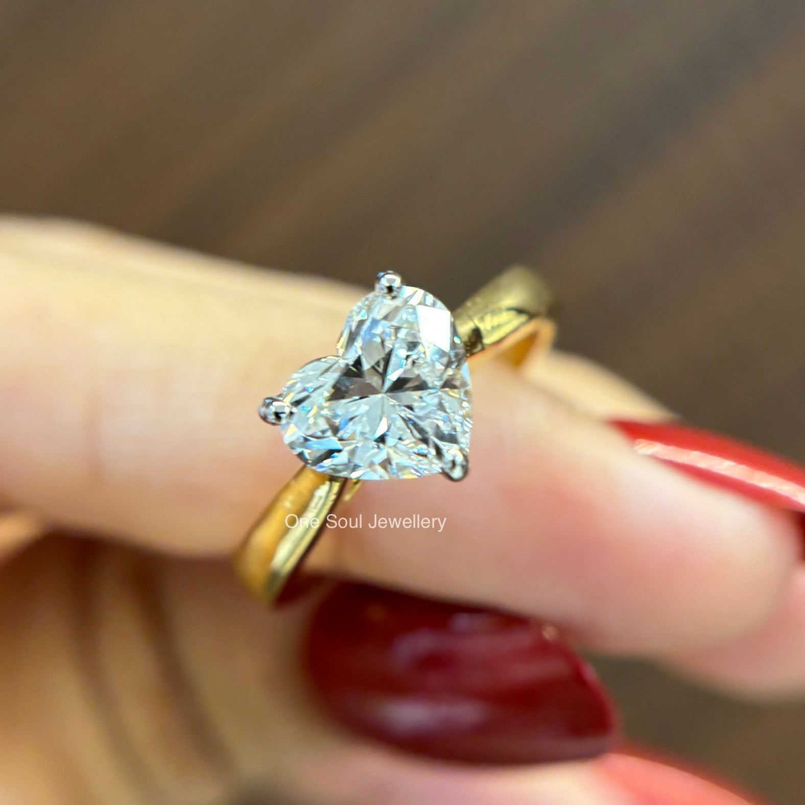 2.00 CT Heart Cut Lab Diamond Engagement Ring, Solitaire Wedding Ring, Unique. Proposal Ring, IGI Certified Anniversary Gifts, Bridal Ring