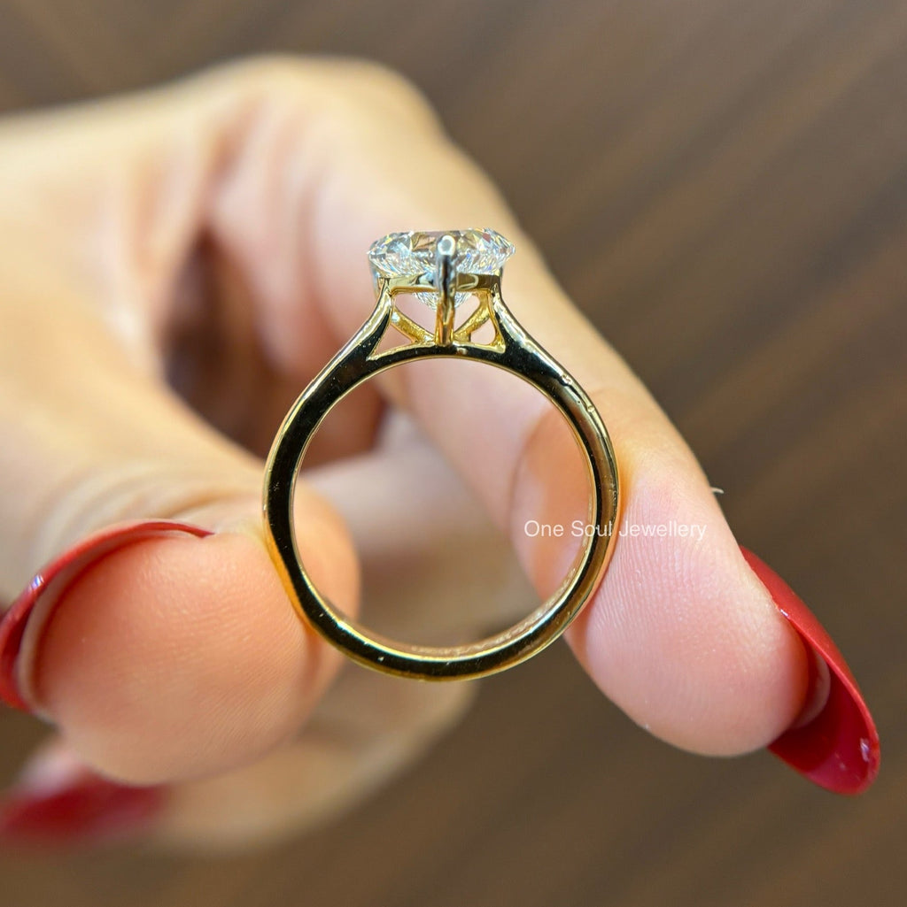 2.00 CT Heart Cut Lab Diamond Engagement Ring, Solitaire Wedding Ring, Unique. Proposal Ring, IGI Certified Anniversary Gifts, Bridal Ring