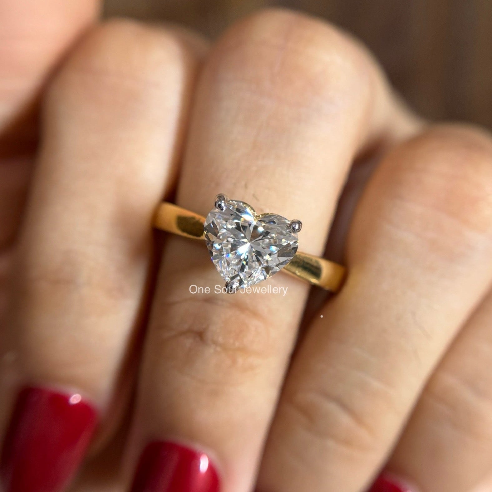 2.00 CT Heart Cut Lab Diamond Engagement Ring, Solitaire Wedding Ring, Unique. Proposal Ring, IGI Certified Anniversary Gifts, Bridal Ring