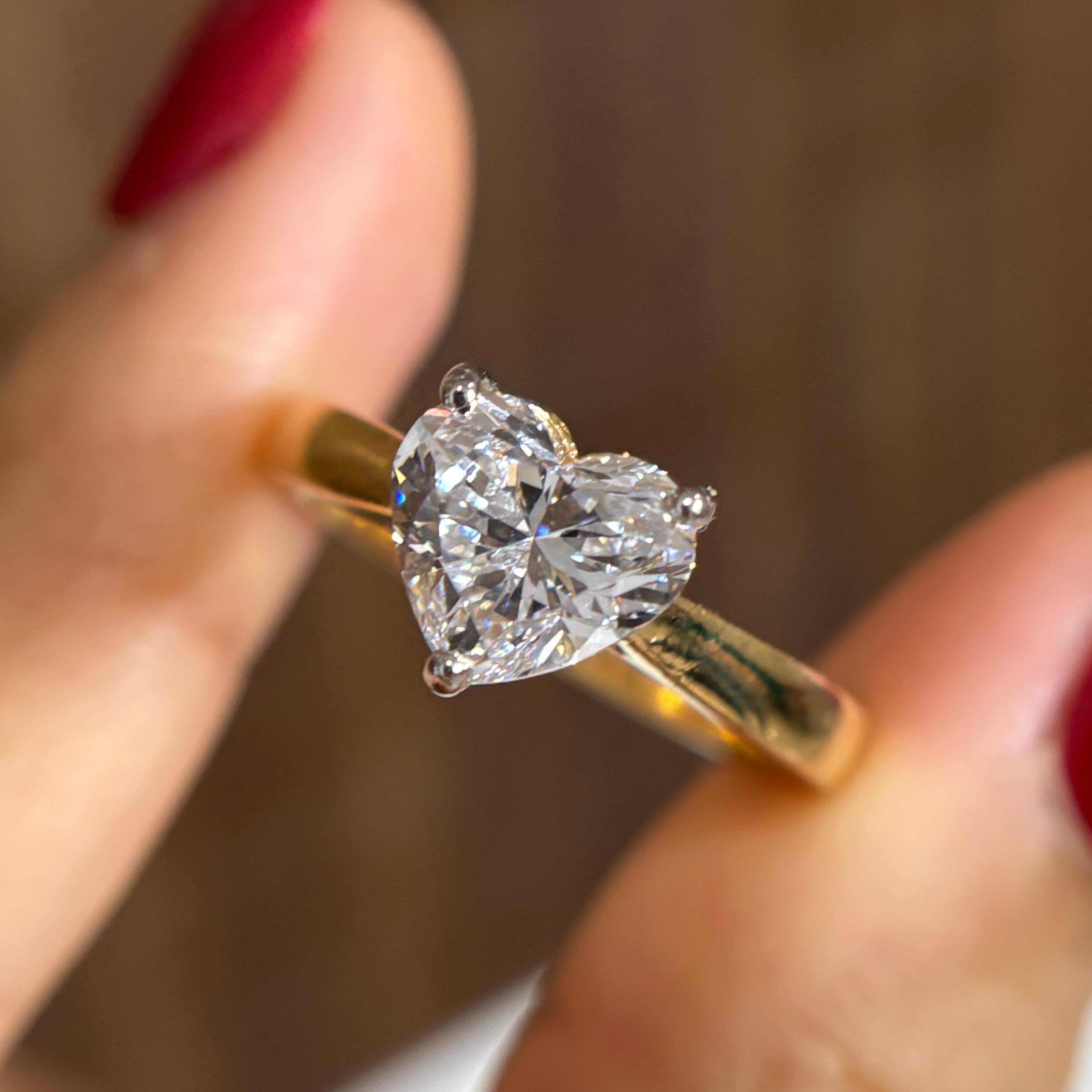 2.00 CT Heart Cut Lab Diamond Engagement Ring, Solitaire Wedding Ring, Unique. Proposal Ring, IGI Certified Anniversary Gifts, Bridal Ring