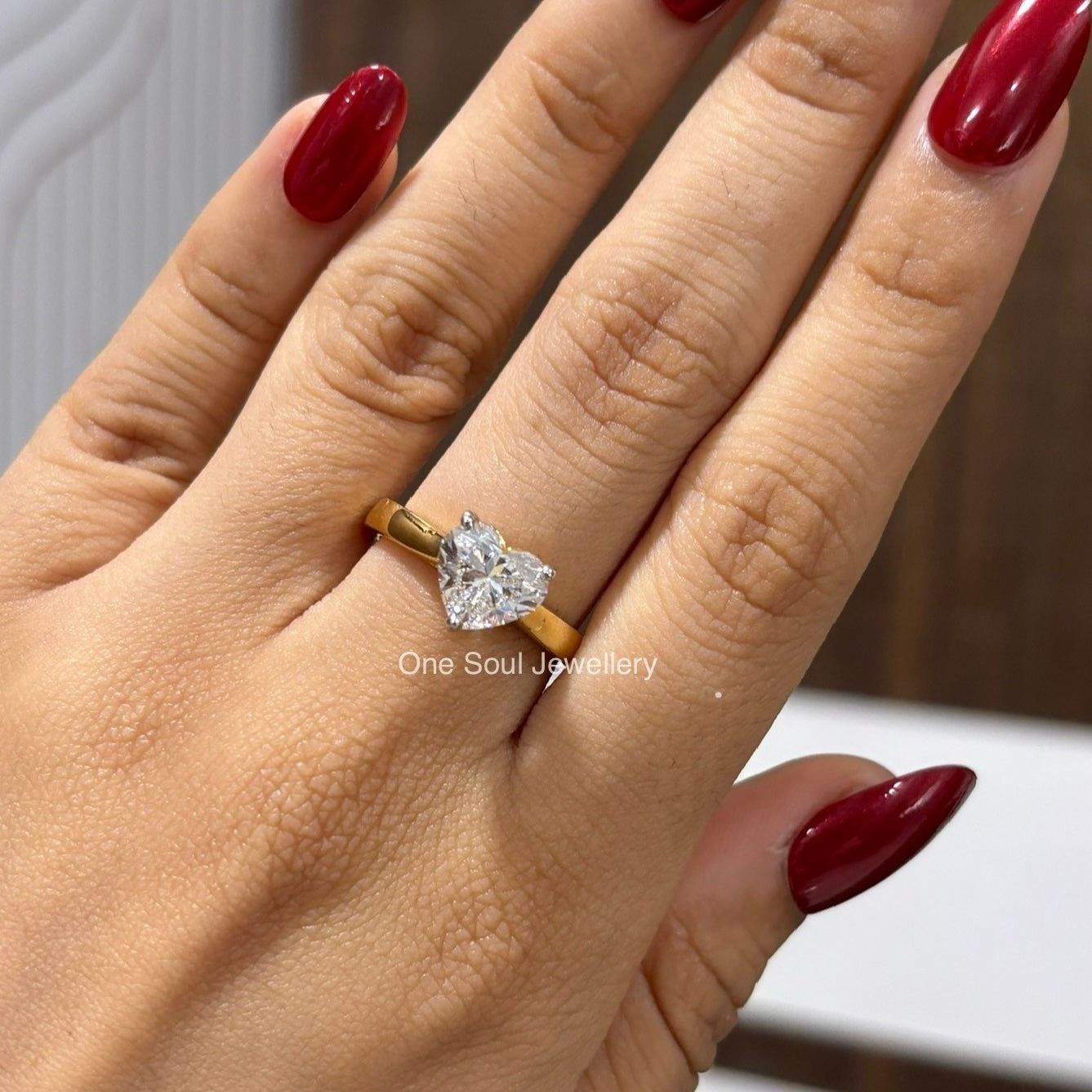2.00 CT Heart Cut Lab Diamond Engagement Ring, Solitaire Wedding Ring, Unique. Proposal Ring, IGI Certified Anniversary Gifts, Bridal Ring