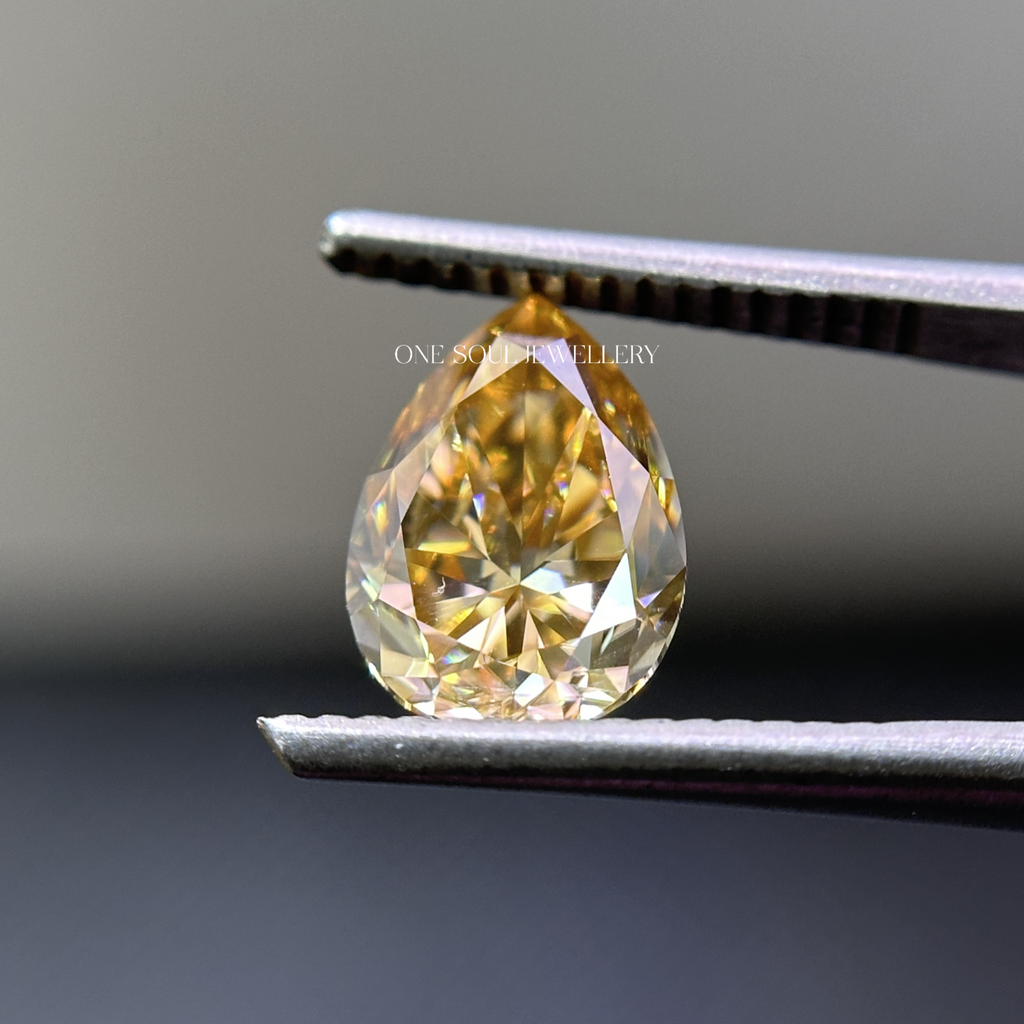 Champagne Pear Loose Moissanite, Brilliant Cut Pear Moissanite, Champagne Diamond for Jewelry Making, Pendant, Earrings, Anniversary Gifts