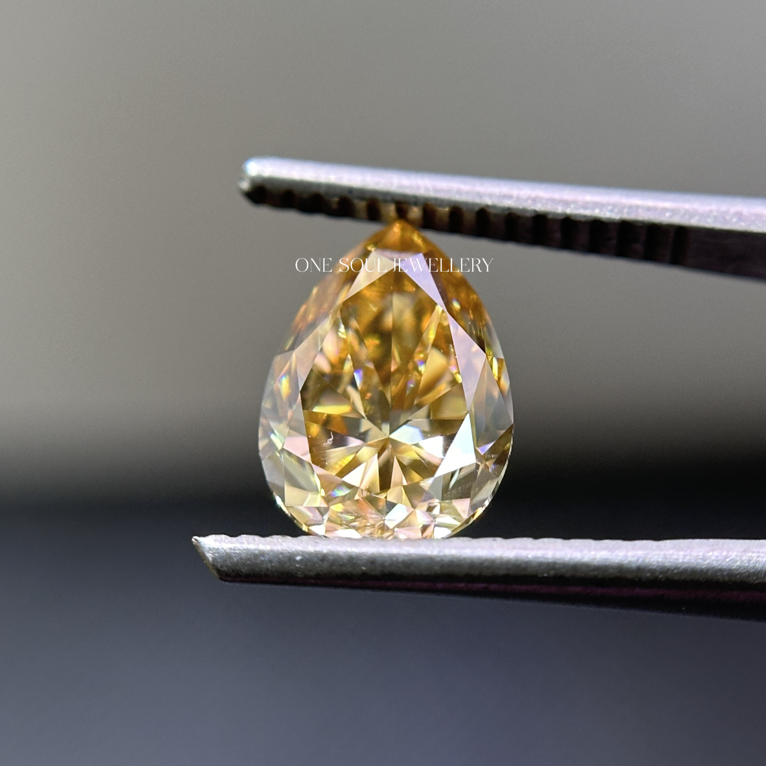 Champagne Pear Loose Moissanite, Brilliant Cut Pear Moissanite, Champagne Diamond for Jewelry Making, Pendant, Earrings, Anniversary Gifts
