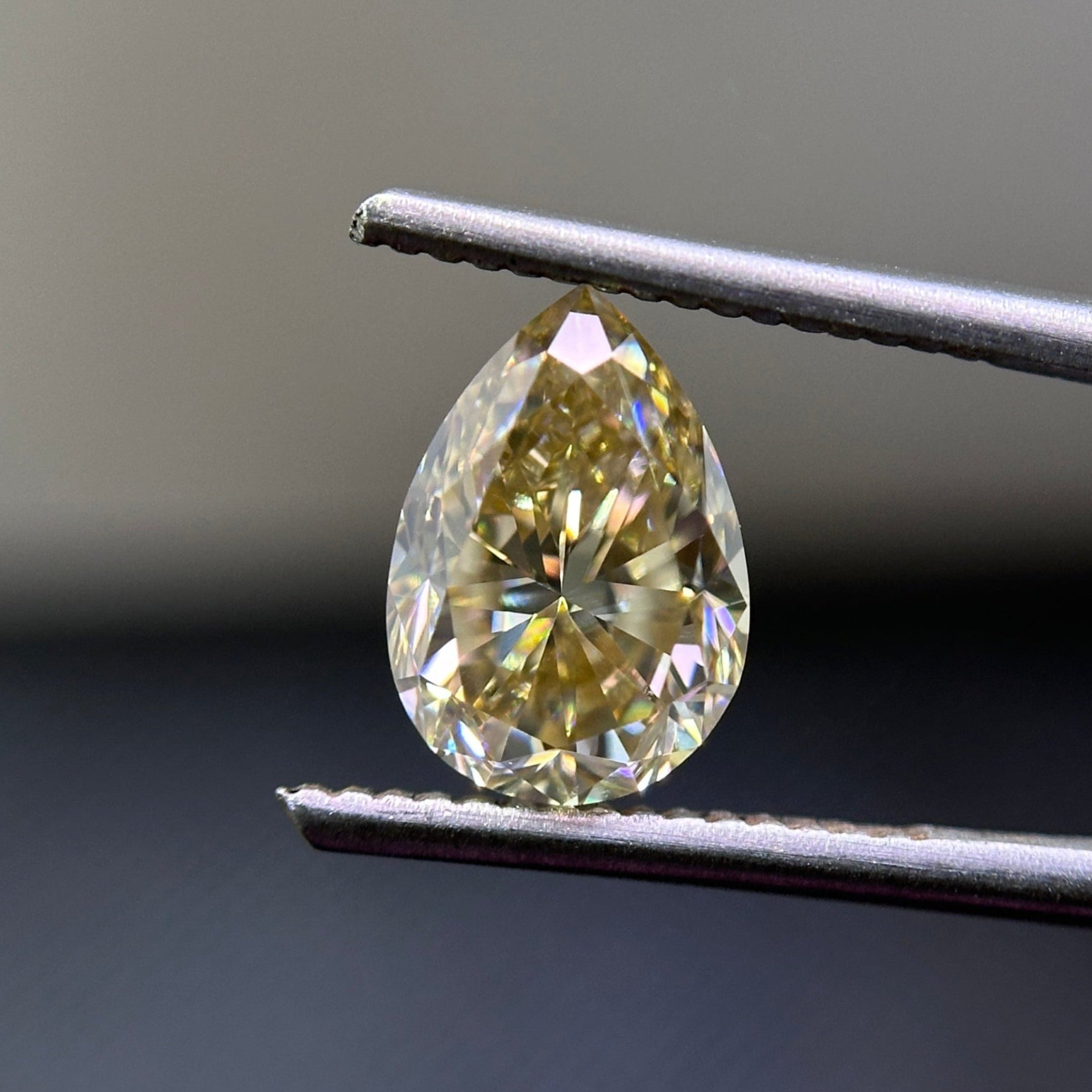 Light Yellow Pear Loose Moissanite, Brilliant Cut Yellow Pear Stone, Loose Gem for Engagement Ring, Fancy Moissanite for Anniversary Gifts