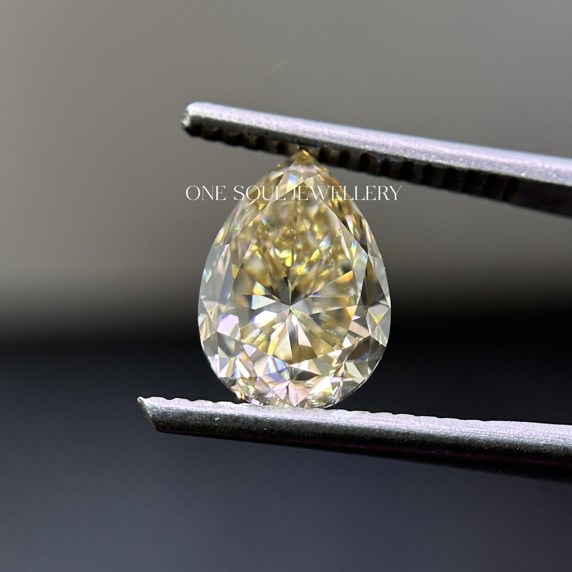 Light Yellow Pear Loose Moissanite, Brilliant Cut Yellow Pear Stone, Loose Gem for Engagement Ring, Fancy Moissanite for Anniversary Gifts
