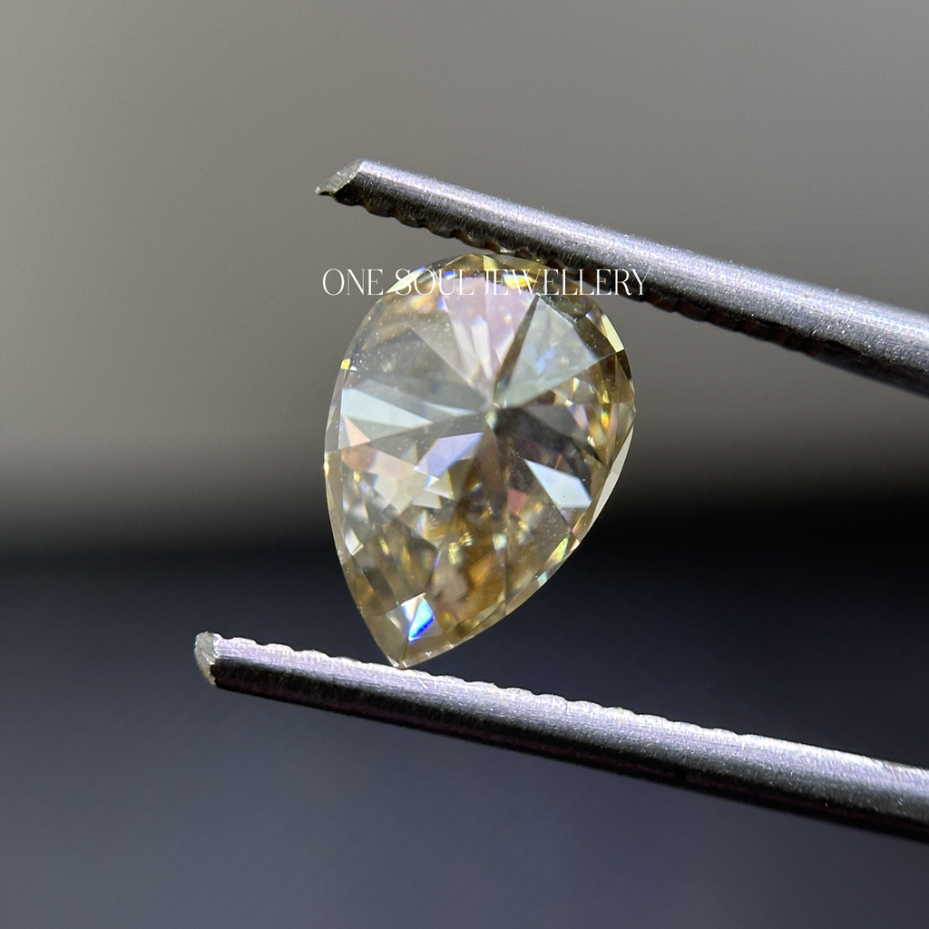 Light Yellow Pear Loose Moissanite, Brilliant Cut Yellow Pear Stone, Loose Gem for Engagement Ring, Fancy Moissanite for Anniversary Gifts