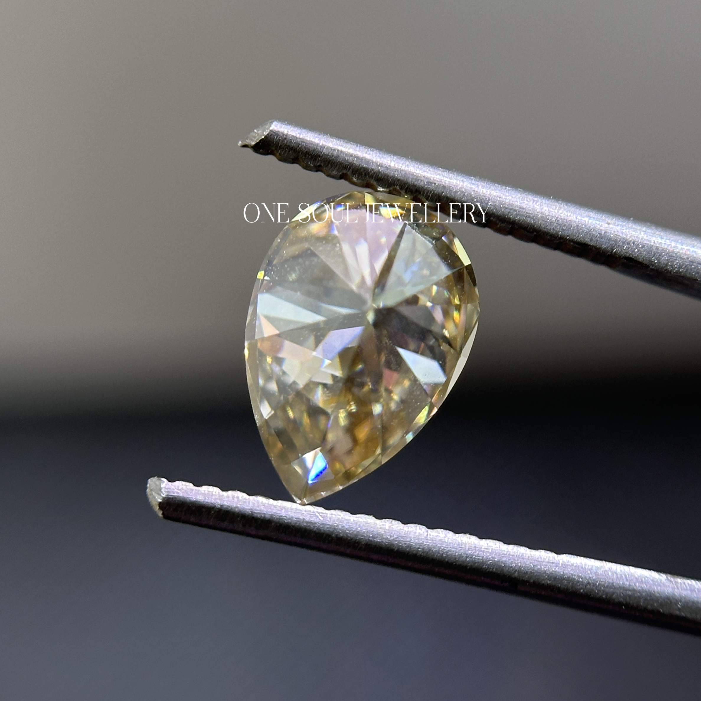 Light Yellow Pear Loose Moissanite, Brilliant Cut Yellow Pear Stone, Loose Gem for Engagement Ring, Fancy Moissanite for Anniversary Gifts