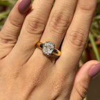 Vintage Georgian Style Cushion Moissanite Ring, 2.50 CT Cushion Moissanite Engagement Ring, Thick Band Ring, Yellow Gold Proposal Ring