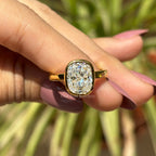 Bezel Set Cushion Moissanite Ring, 3.00 CT Colorless Cushion Engagement Ring, Yellow Gold Solitaire Ring, Proposal Ring, Anniversary Gifts