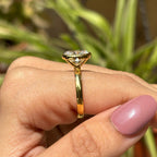 Bezel Set Cushion Moissanite Ring, 3.00 CT Colorless Cushion Engagement Ring, Yellow Gold Solitaire Ring, Proposal Ring, Anniversary Gifts