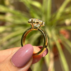 Old Mine Emerald Cut Moissanite Engagement Ring, 6.50 CT Krupp Cut Moissanite Ring, Thick Band Ring, Big Solitaire Celebrity Style Ring