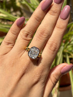 Georgian Antique 6.00 CT Cushion Moissanite Engagement Ring, Victorian Style Solitaire Wedding Ring, 14K Yellow Gold Ring