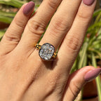 Georgian Cushion Moissanite Engagement Ring, 10K Yellow Gold Victorian Style Wedding Ring, Solitaire Proposal Ring, Bridesmaid Ring