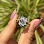 Georgian Cushion Moissanite Engagement Ring, 10K Yellow Gold Victorian Style Wedding Ring, Solitaire Proposal Ring, Bridesmaid Ring
