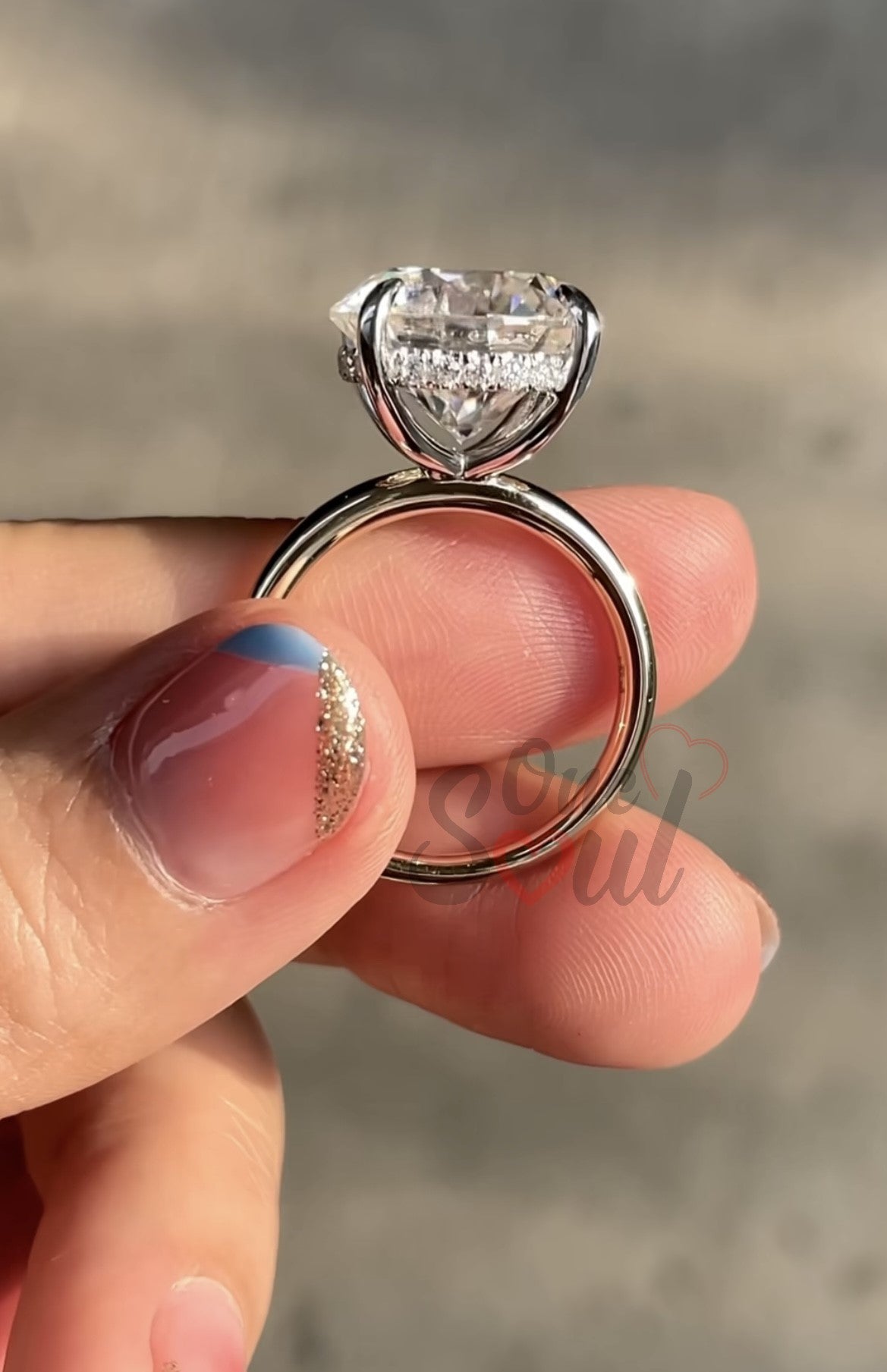 6.00 CT Round Moissanite Solitaire Engagement Ring, Hidden Halo Proposal Ring, Perfect Anniversary Gift for Her