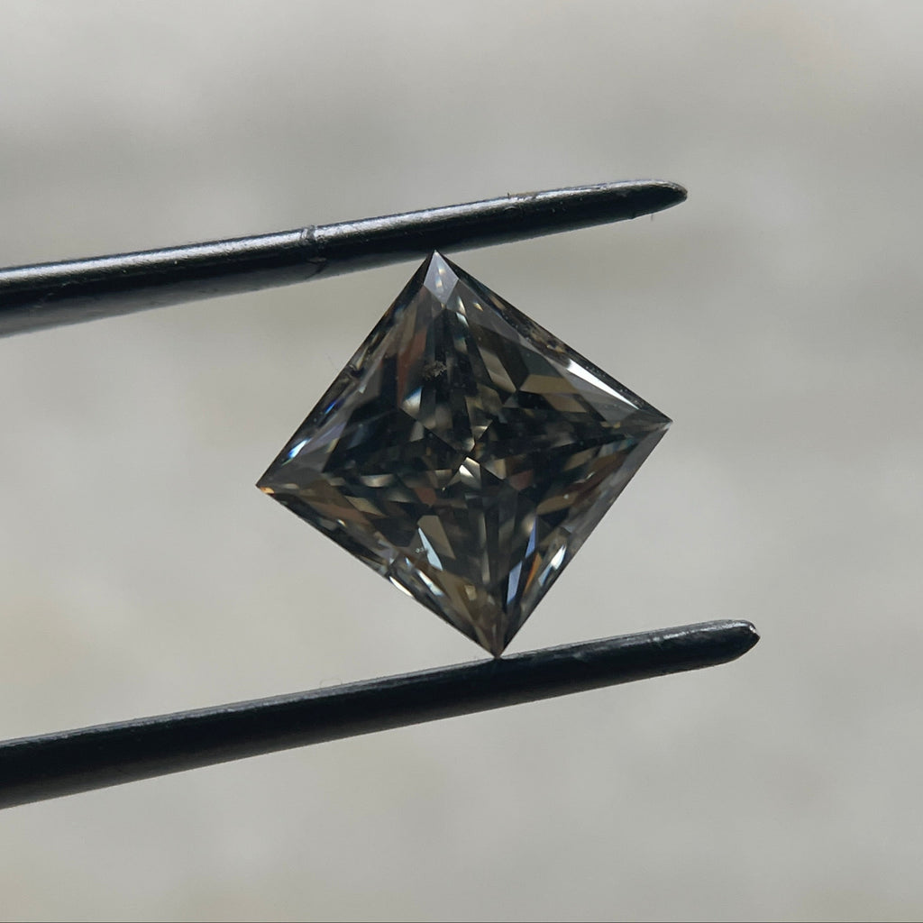 Grey Moissanite Princess Cut Jewelry Making Loose Gemstone Fancy Moissanite Loose Stone for Anniversary Ring. Solitaire Moissanite for Mount