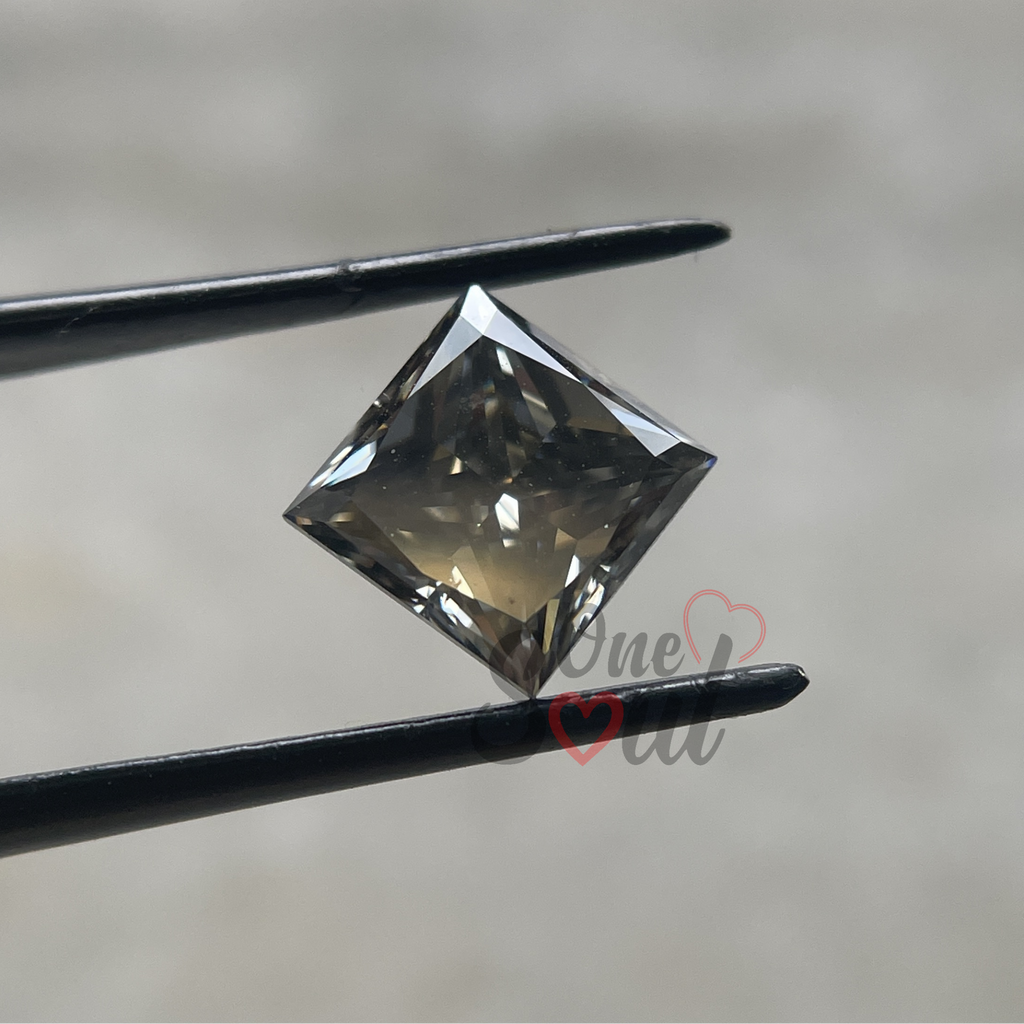 Grey Moissanite Princess Cut Jewelry Making Loose Gemstone Fancy Moissanite Loose Stone for Anniversary Ring. Solitaire Moissanite for Mount