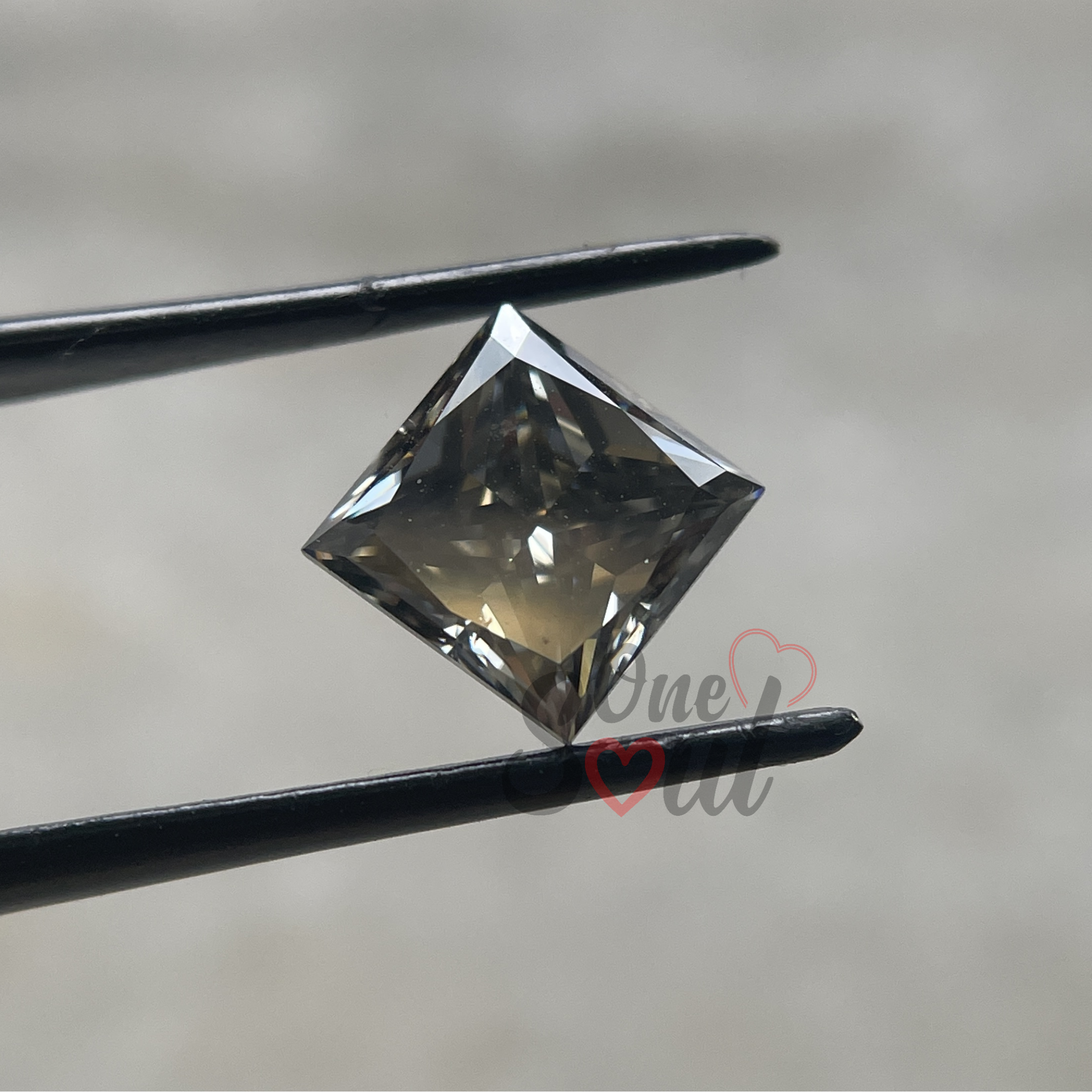 Grey Moissanite Princess Cut Jewelry Making Loose Gemstone Fancy Moissanite Loose Stone for Anniversary Ring. Solitaire Moissanite for Mount