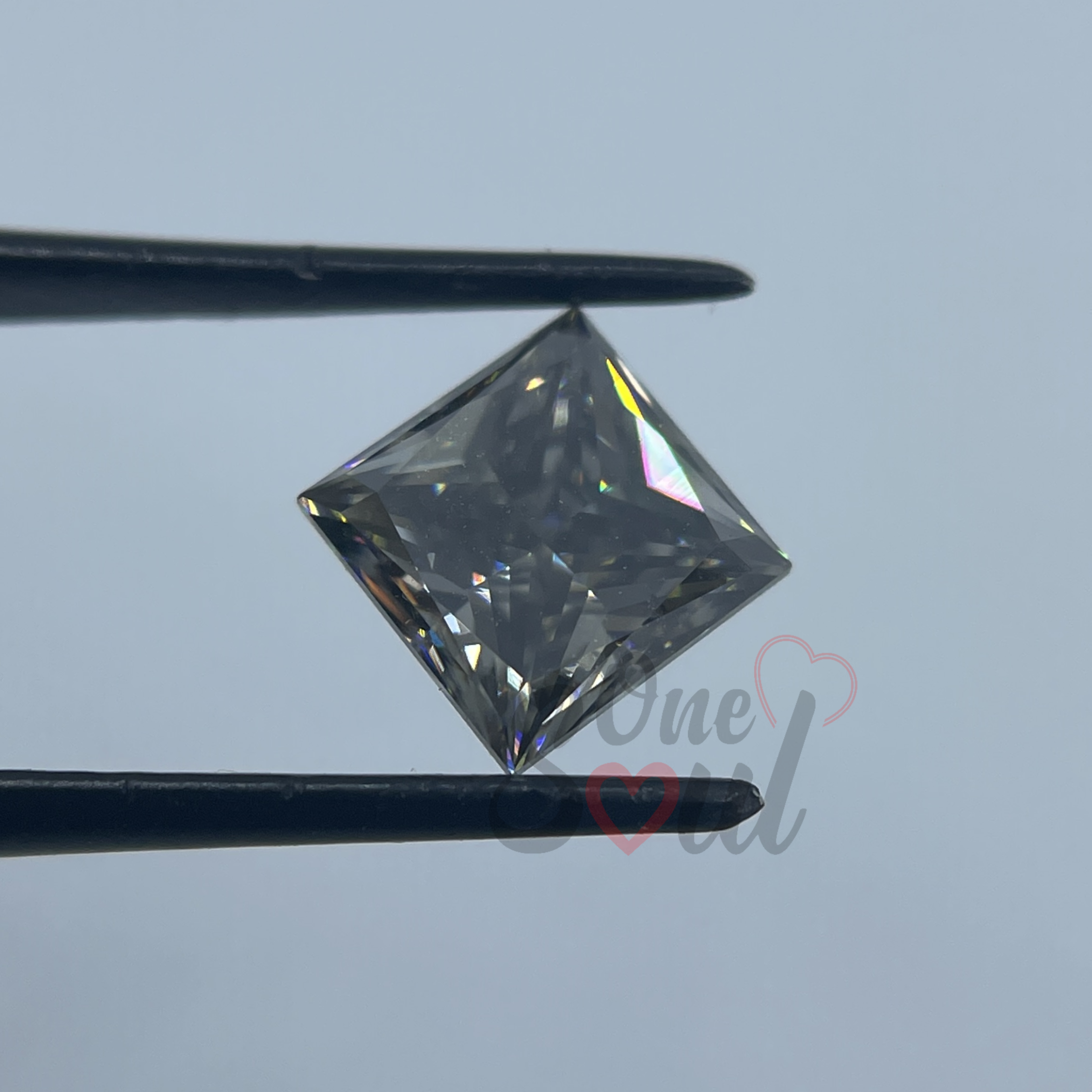 Grey Moissanite Princess Cut Jewelry Making Loose Gemstone Fancy Moissanite Loose Stone for Anniversary Ring. Solitaire Moissanite for Mount