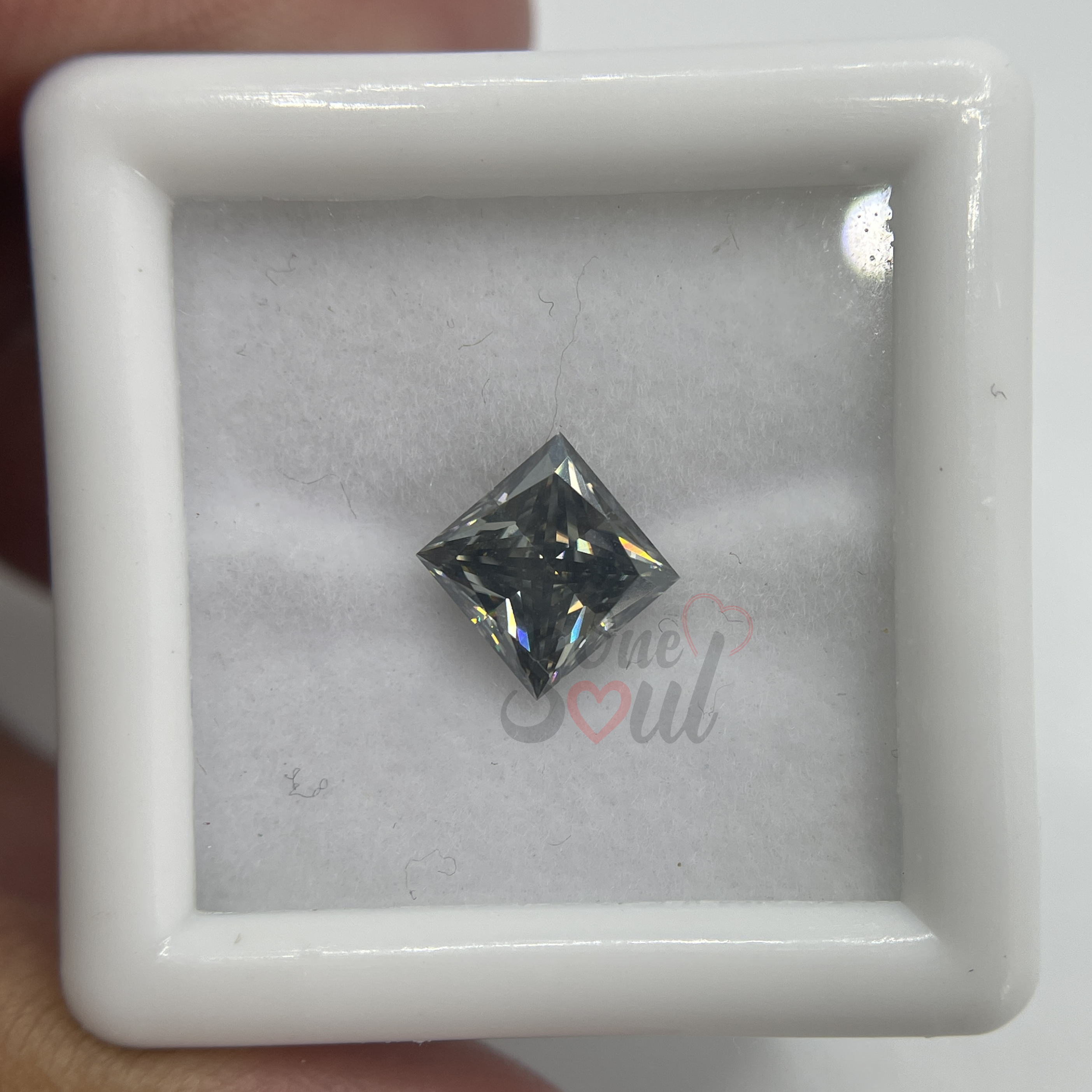 Grey Moissanite Princess Cut Jewelry Making Loose Gemstone Fancy Moissanite Loose Stone for Anniversary Ring. Solitaire Moissanite for Mount
