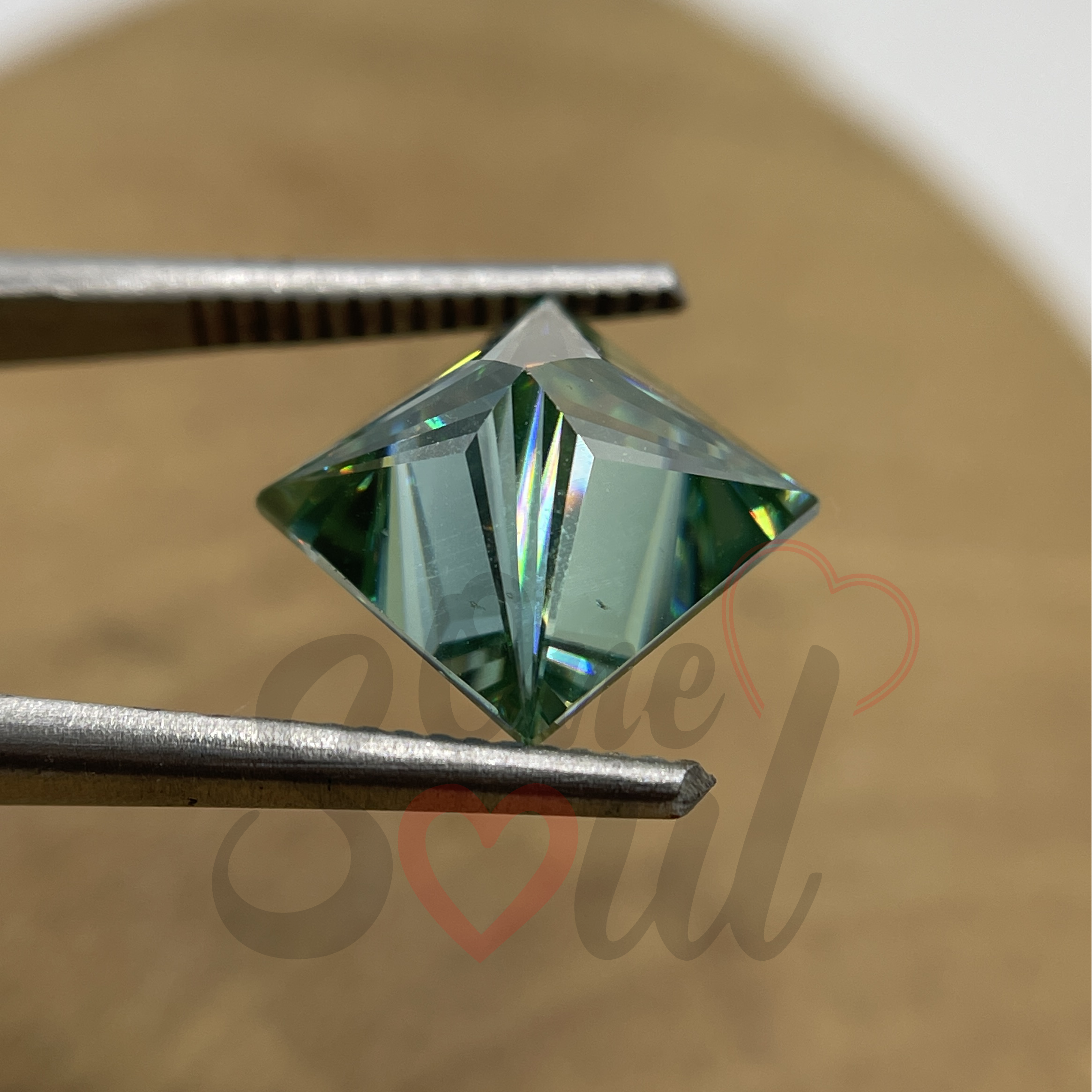 Loose Moissanite Princess Cut for Jewelry. Green Loose Moissanite. 1CT to 5CT Unique Moissanite. Customize Fancy Jewelry Moissanite for Gift
